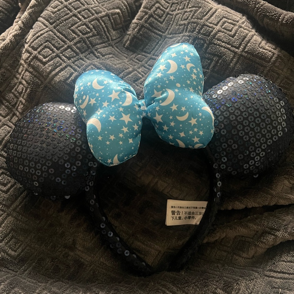 Blue and Black Sequin Minnie ears